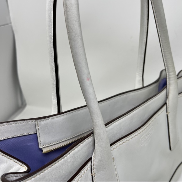 Coach Madeline 11554 Ivory leather satchel shoulder bag expandable - Picture 11 of 16